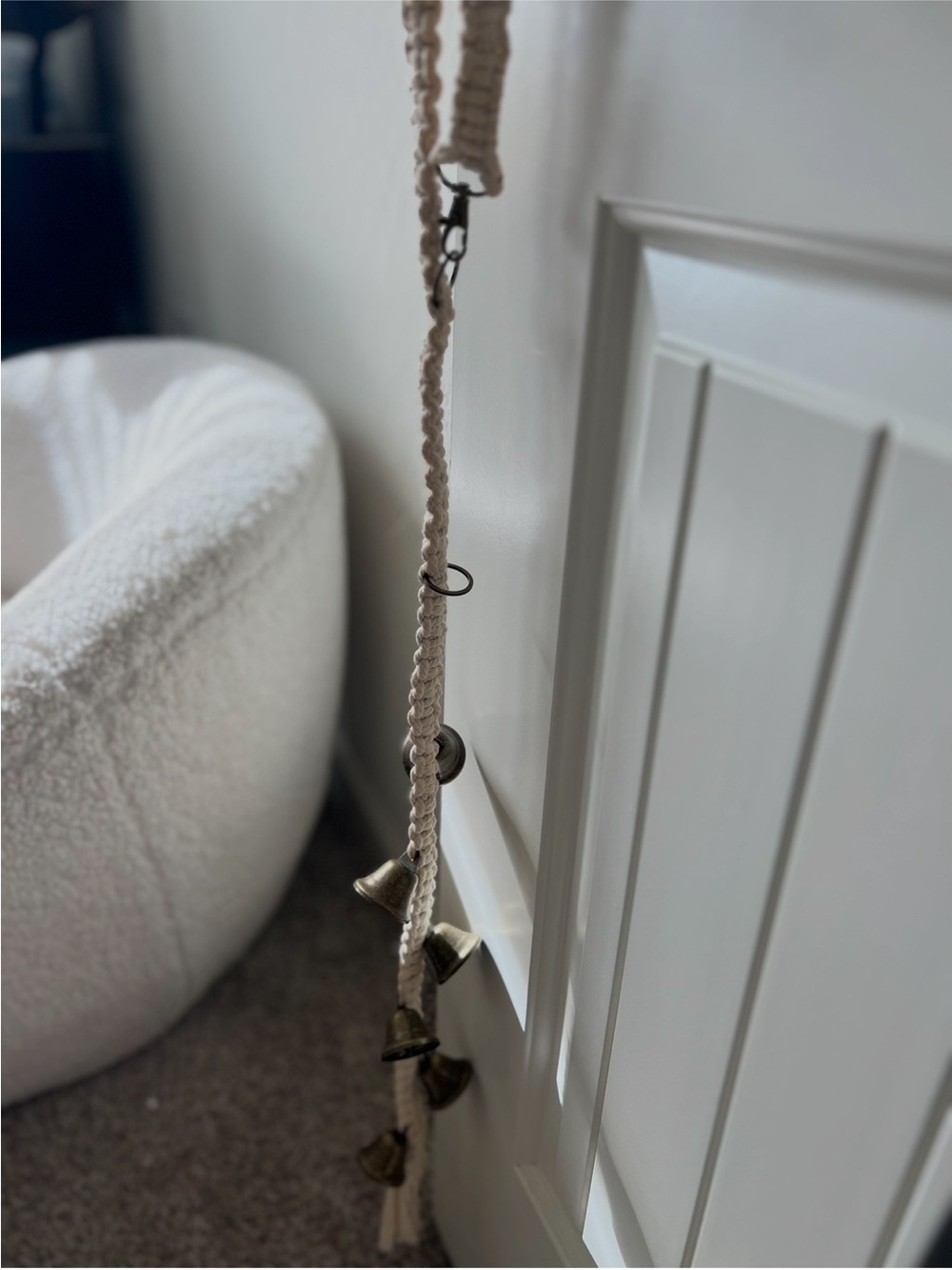 Boho Macramé Bell Hanging Decor in Natural Cream